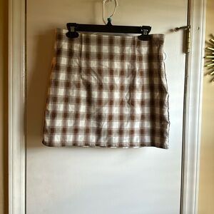 Brown and white Plaid SHEIN skirt